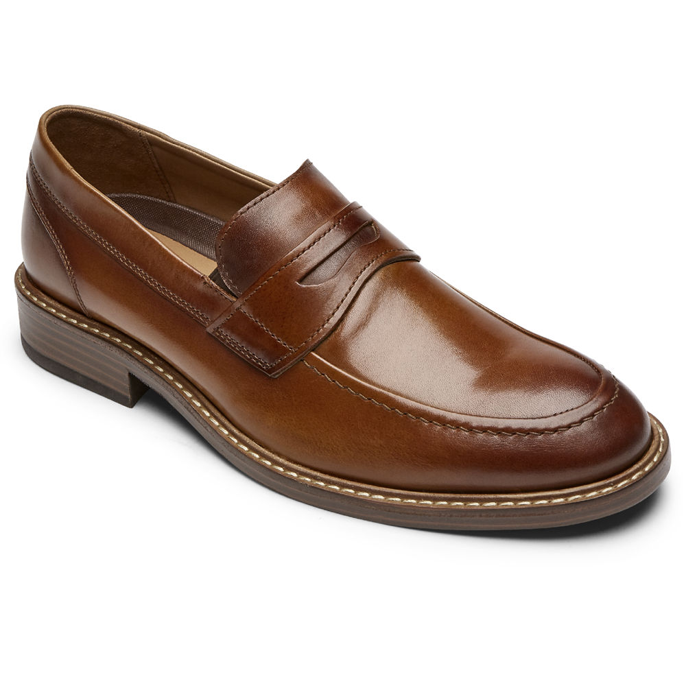 Rockport Mens Loafers Brown - Kenton Penny - UK 836-MGCIXO